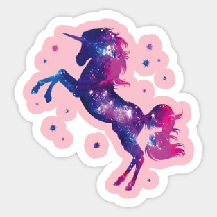 Unicorn Galaxy: Silhouette of Unicorn in the Universe Sticker